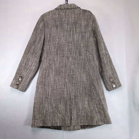NWT Old Navy Women's XXL Brown Tweed Trench Coat, Wool Blend, Preppy Academia - Picture 3 of 6
